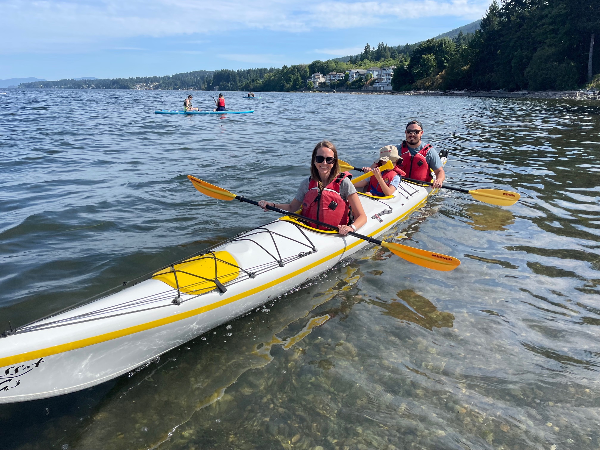 Double kayak with infant seat